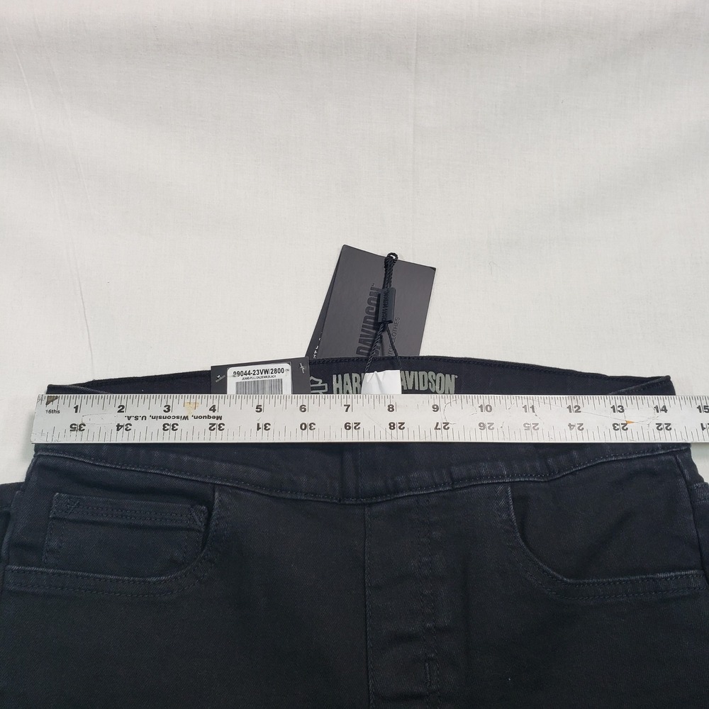 Harley Davidson Womens Skinny Pull On Jeans Black High Rise Size 28 Denim - Picture 4 of 9
